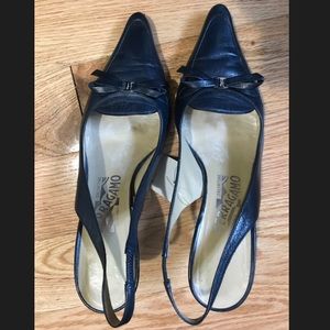 Salvatore Ferragamo On Heels size7 NavyBlue